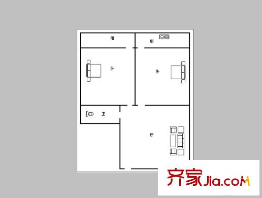 洪樓新居 1室 戶型圖