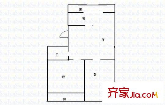 方信家園 2室 戶型圖