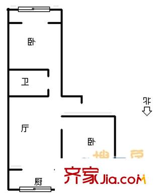公交公司宿舍 2室 戶(hù)型圖