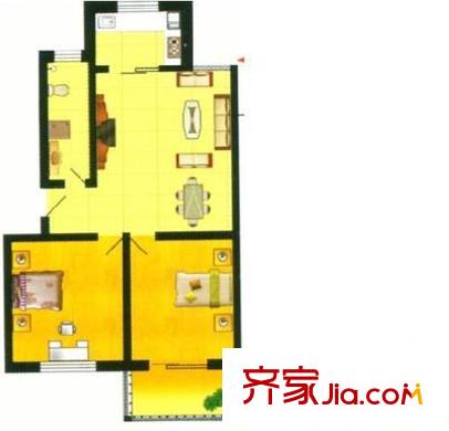 七里堡新居 2室 戶型圖