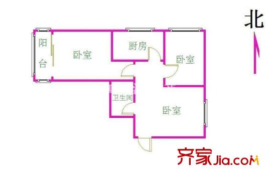 濟安街單位宿舍 2室 戶型圖