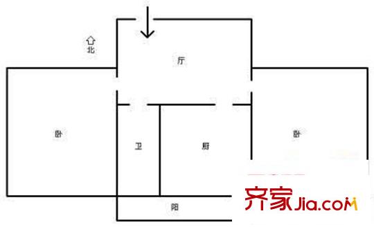 楊北小區(qū) 2室 戶型圖