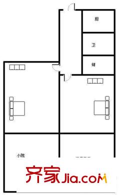 黃臺小區(qū) 2居室 戶型圖