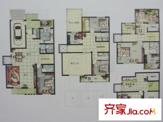 火炬東第戶型圖25/26號樓別墅L3戶型 6室3廳4衛(wèi)