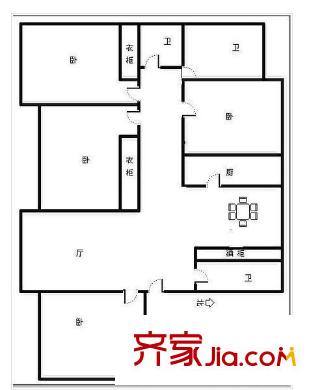 鷺鳴苑 4室 戶型圖