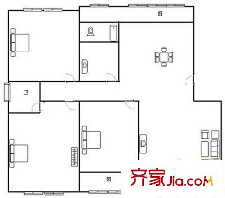 玉園小區(qū) 3室 戶型圖