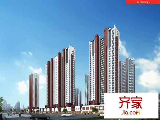 夢世界潤園11號樓西側(cè)透視效果圖