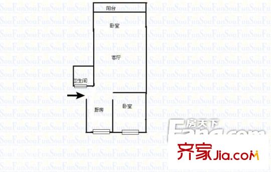 方信家園 2室 戶型圖