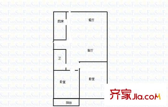 方信家園 2室 戶型圖