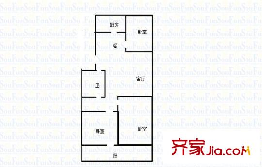 意福苑 3室 戶型圖