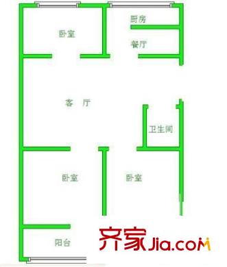 鑫達小區(qū) 3室 戶型圖