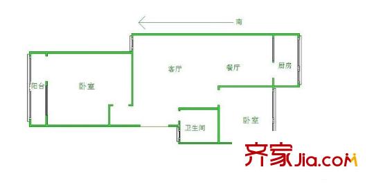 鑫達小區(qū) 2室 戶型圖