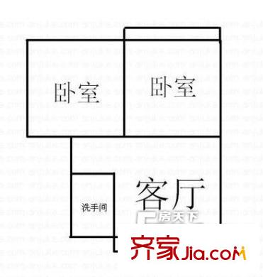 省勞技宿舍 2居室 戶型圖