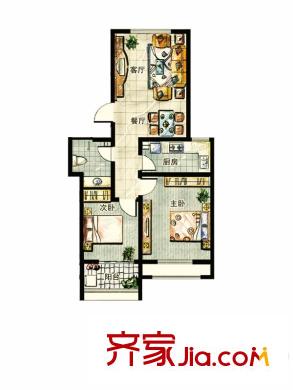 火炬東第戶型圖公寓G1戶型 2室2廳1衛(wèi)1廚