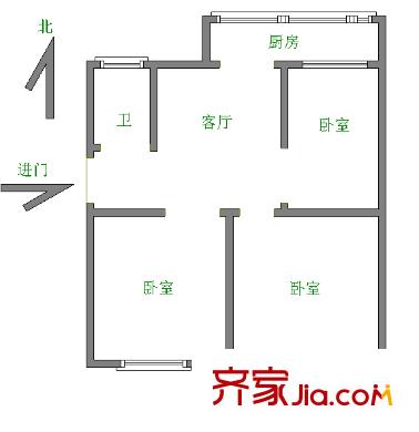 省立醫(yī)院宿舍 3室 戶型圖