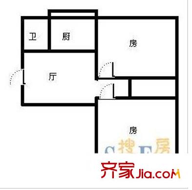 省立醫(yī)院宿舍戶型圖2112 2室1廳1衛(wèi)1廚