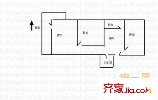 省立醫(yī)院宿舍 2室 戶型圖