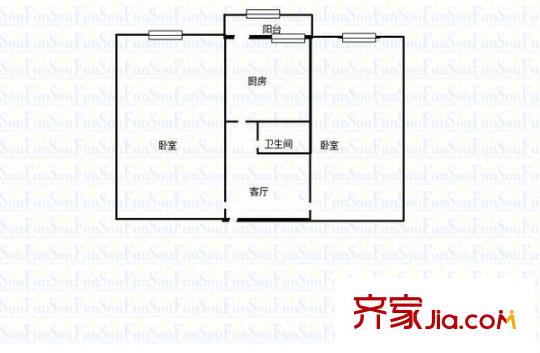 郵電新村 2室 戶型圖