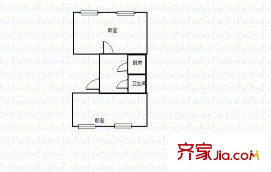 郵電新村 2室 戶型圖