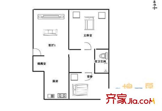 劉堂小區(qū) 2室 戶型圖
