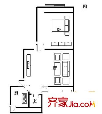 劉堂小區(qū) 2室 戶型圖