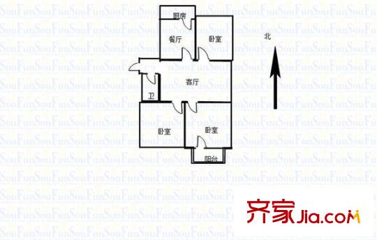 鑫達小區(qū) 3室 戶型圖