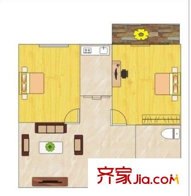 鑫達(dá)小區(qū) 2室 戶型圖