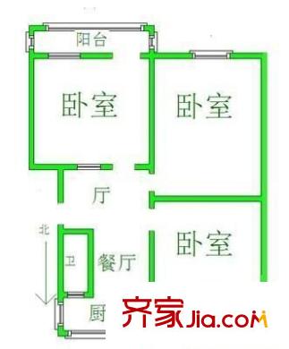鑫達小區(qū) 3室 戶型圖