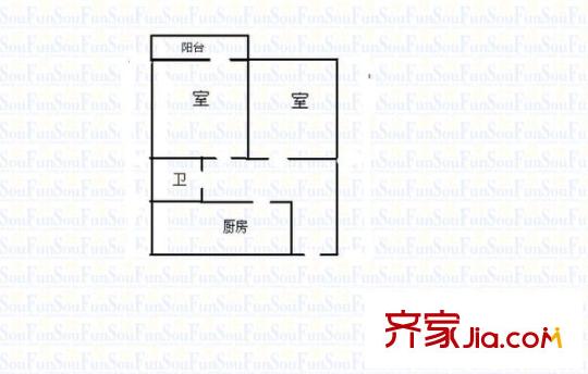魯信南辛苑 1室 戶型圖