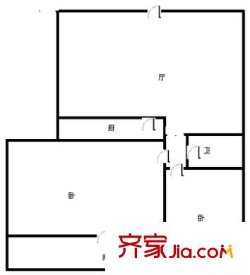 魯能經(jīng)緯大廈 2室 戶型圖