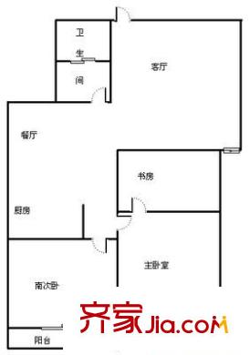 魯能經(jīng)緯大廈 2室 戶型圖