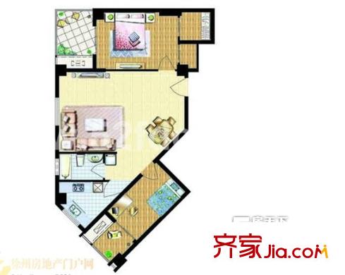瀚裕華園戶型圖212 2室1廳2衛(wèi)1廚