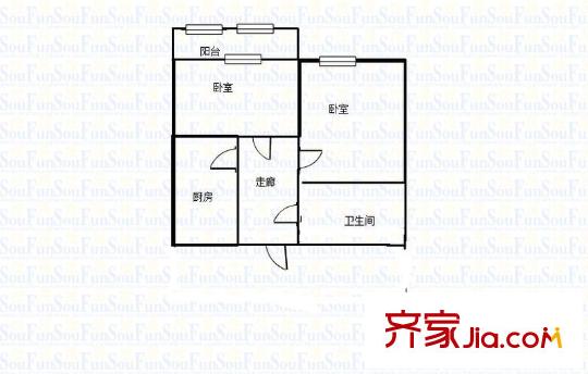 郵電新村 1室 戶型圖