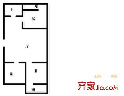 劉堂小區(qū) 2室 戶型圖
