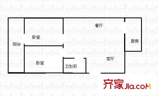 劉堂小區(qū) 2室 戶型圖