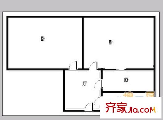 小梁莊宿舍 2室 戶型圖
