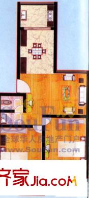 七賢依山新居戶型圖2室2廳1衛(wèi)