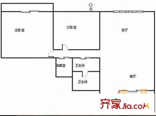 魯能經(jīng)緯大廈 2室 戶型圖