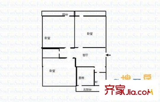 吉爾北苑 3室 戶型圖