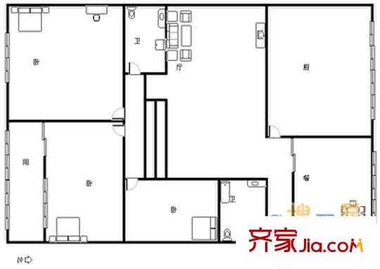 白馬家園 3室 戶型圖