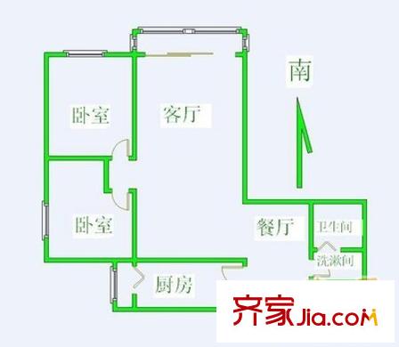 白馬家園 2室 戶型圖