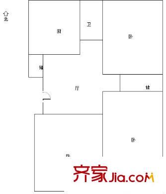 小梁莊宿舍 3室 戶型圖