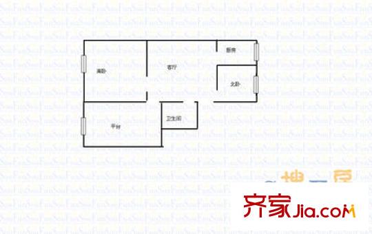 魯信南辛苑 1室 戶型圖