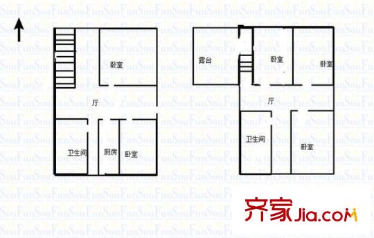 魯信南辛苑 5室 戶型圖