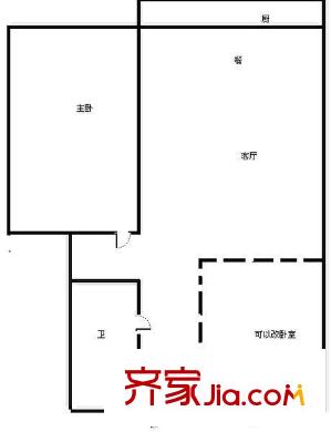 普照園小區(qū) 1居室 戶型圖