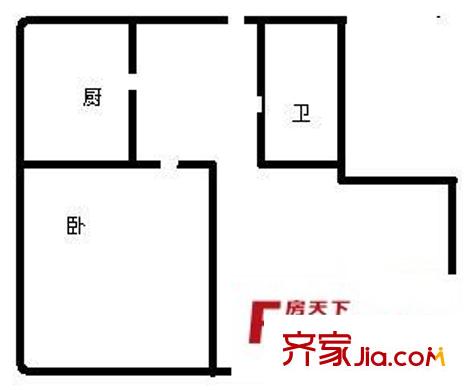 電力公司單位宿舍 2室 戶型圖