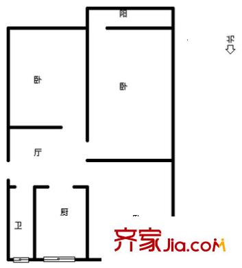 回民小區(qū) 3室 戶型圖