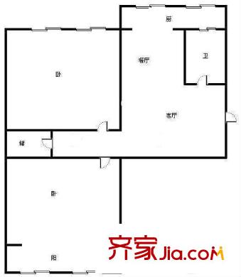 陳莊大街宿舍 2室 戶(hù)型圖