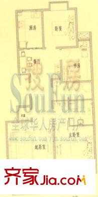 金色港灣戶型圖B-C 3室2廳2衛(wèi)
