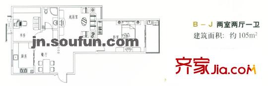 金色港灣戶型圖2室2廳1衛(wèi)1廚